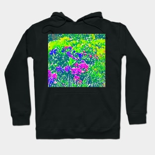 Abstract pink and green floral pattern Hoodie